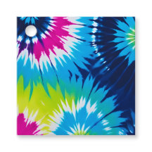 Etiquetas de regalo de arte teñido con colores