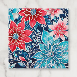 Para Recuerdos Etiquetas de regalo de Batik Art Floral coloridas