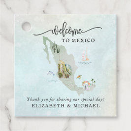 Para Recuerdos Etiquetas de regalo de bienvenida de Boda de Méxic