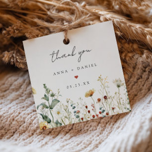 Para Recuerdos Etiquetas de regalo de boda en campo de flores sil