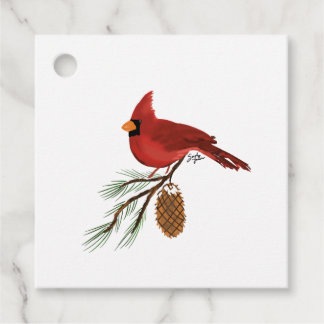 Para Recuerdos Etiquetas de regalo de cardenal - Cuadradas