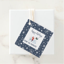 Para Recuerdos Etiquetas de regalo de copo de nieve azul de baya 