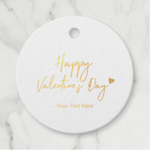 Para Recuerdos Etiquetas de regalo de corazón de papel de oro Fel