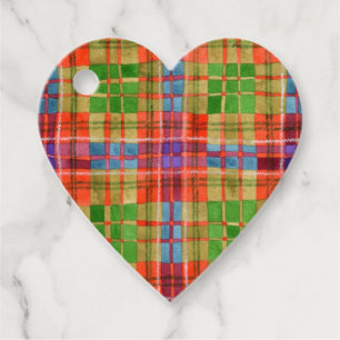 Para Recuerdos Etiquetas de regalo de corazón MAC RAE TARTAN