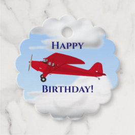 Para Recuerdos Etiquetas de regalo de cumpleaños del avión rojo