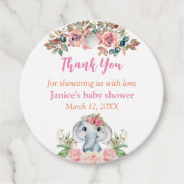 Para Recuerdos Etiquetas de regalo de Elephant Baby Shower
