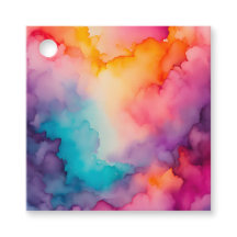 Etiquetas de Regalo de Humo Colorido Arte