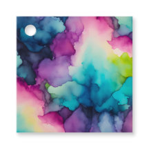 Etiquetas de Regalo de Humo Colorido Arte