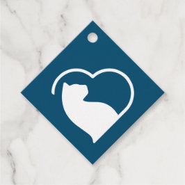 Para Recuerdos etiquetas de regalo de lovecats azules