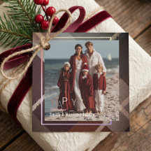 Etiquetas de regalo de Navidad con foto