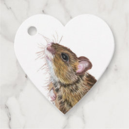 Para Recuerdos Etiquetas de regalo de ratón con forma de corazón