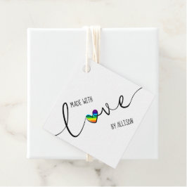 Para Recuerdos Etiquetas de regalo de tipografía de corazón de ar