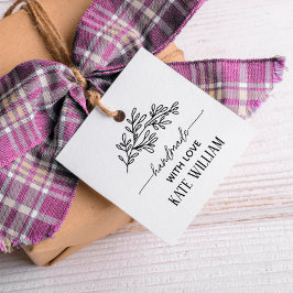 Para Recuerdos Etiquetas de regalo hechas a mano con amor Rustic 
