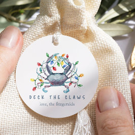Para Recuerdos Etiquetas de regalo navideñas “Decora las garras” 