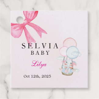 Para Recuerdos Etiquetas de regalo personalizadas con lazo rosa p