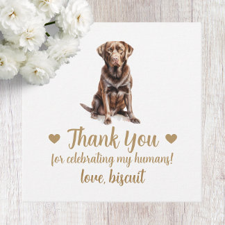 Para Recuerdos Etiquetas de regalos de boda de perro de chocolate