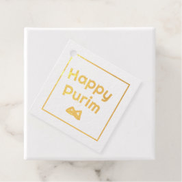 Para Recuerdos Etiquetas de Relieve metalizado de oro purim