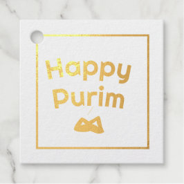 Para Recuerdos Etiquetas de Relieve metalizado de oro purim