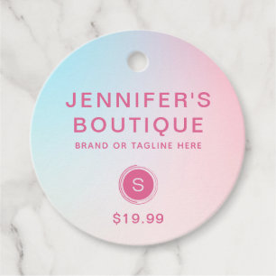 Para Recuerdos Etiquetas de ropa Pequeña empresa Pastel rosa Azul