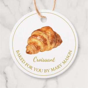Para Recuerdos Etiquetas favoritas croissant caseras   Blanco