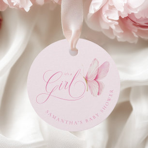 Para Recuerdos Etiquetas favoritas de Baby Shower Chica de maripo