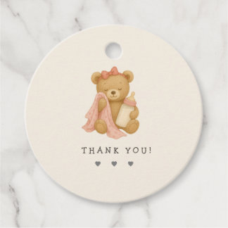 Para Recuerdos Etiquetas favoritas de Baby Shower Chica de Oso de
