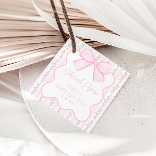 Para Recuerdos Etiquetas favoritas de Baby Shower con flor de col
