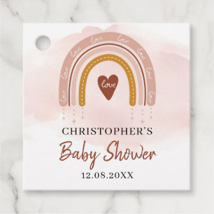 Para Recuerdos Etiquetas favoritas de Baby Shower del arcoiris ro