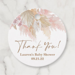 Para Recuerdos Etiquetas favoritas de Baby Shower rosadas pampas