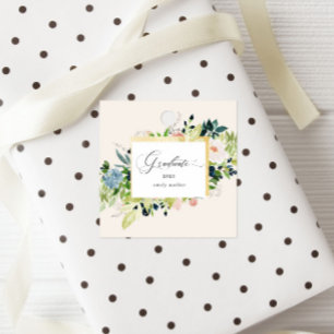 Para Recuerdos Etiquetas favoritas de graduación floral de Rubor 