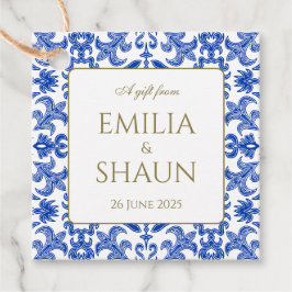 Para Recuerdos Etiquetas favoritas de la boda azul italiana tradi