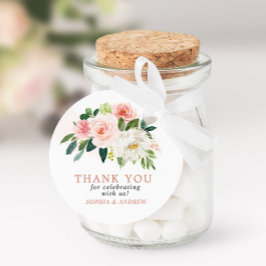 Para Recuerdos Etiquetas favoritas de la boda floral rosa de Rubo