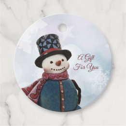 Para Recuerdos Etiquetas favoritas de Snowman personalizadas
