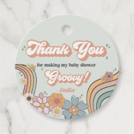 Para Recuerdos Etiquetas Groovy Baby Shower Retro Favor