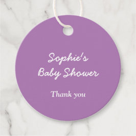 Para Recuerdos Etiquetas Minimalistas de Baby Shower Soft Purple