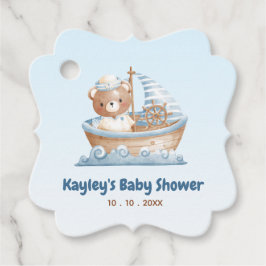 Para Recuerdos Etiquetas Nautical Bear Favor - Boy Baby Shower
