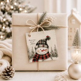 Para Recuerdos Etiquetas Personalizadas de Navidad con Plaid de M