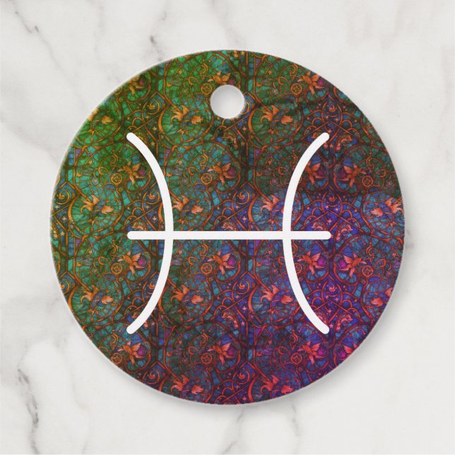 Para Recuerdos Etiquetas Pisces Favor (Anverso)