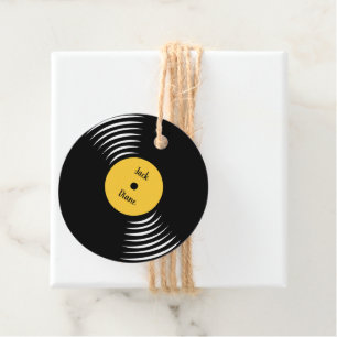Para Recuerdos Etiquetas Retro Record Round Hang