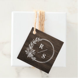 Para Recuerdos Etiquetas Rustic Monogram Wedding Favor