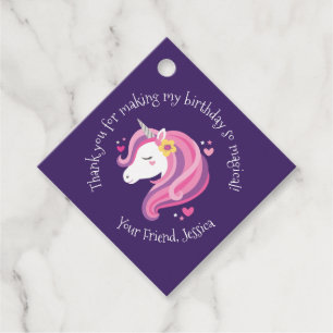 Para Recuerdos Etiquetas unicornio de favor de cumpleaños