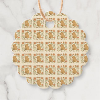 Para Recuerdos Etiquetas Vintage Capybara Floral Favorita