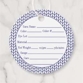 Para Recuerdos Etiquetas Yarn redondas de KNIT BLUE LINE