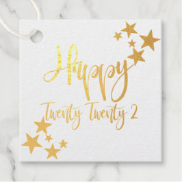 Para Recuerdos Feliz Año Nuevo 2022 Etiquetas de regalo de Reliev