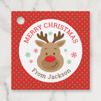 Para Recuerdos Feliz Navidad: Etiquetas de regalo cuadradas de re