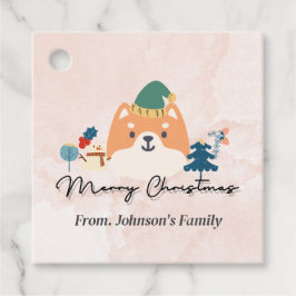 Para Recuerdos Feliz Navidad lindas etiquetas de regalo de perro 