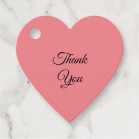 Forma de corazón Gracias etiquetas de regalo rosa