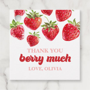 Para Recuerdos Fresa Gracias Berry Mucho Favor Regalo Etiquetas