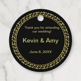 Para Recuerdos Gracias Marcas Favor Etiquetas Negro/Oro