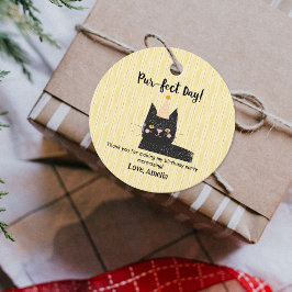 Para Recuerdos Gracioso Fiesta Gorra Gato Negro Gracias Etiquetas